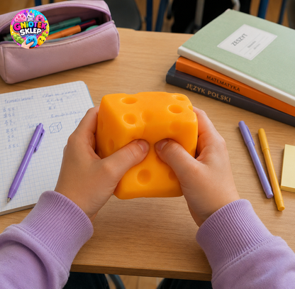 NSG Gniotek Ser Cheese XXL 11x11cm Squishy – oryginalny gniotek antystresowy | Gniotek Sklep
