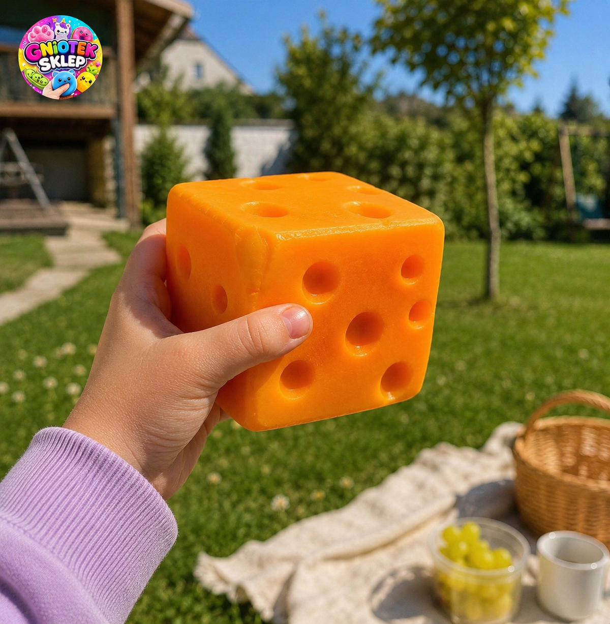 NSG Gniotek Ser Cheese XXL 11x11cm Squishy – oryginalny gniotek antystresowy | Gniotek Sklep