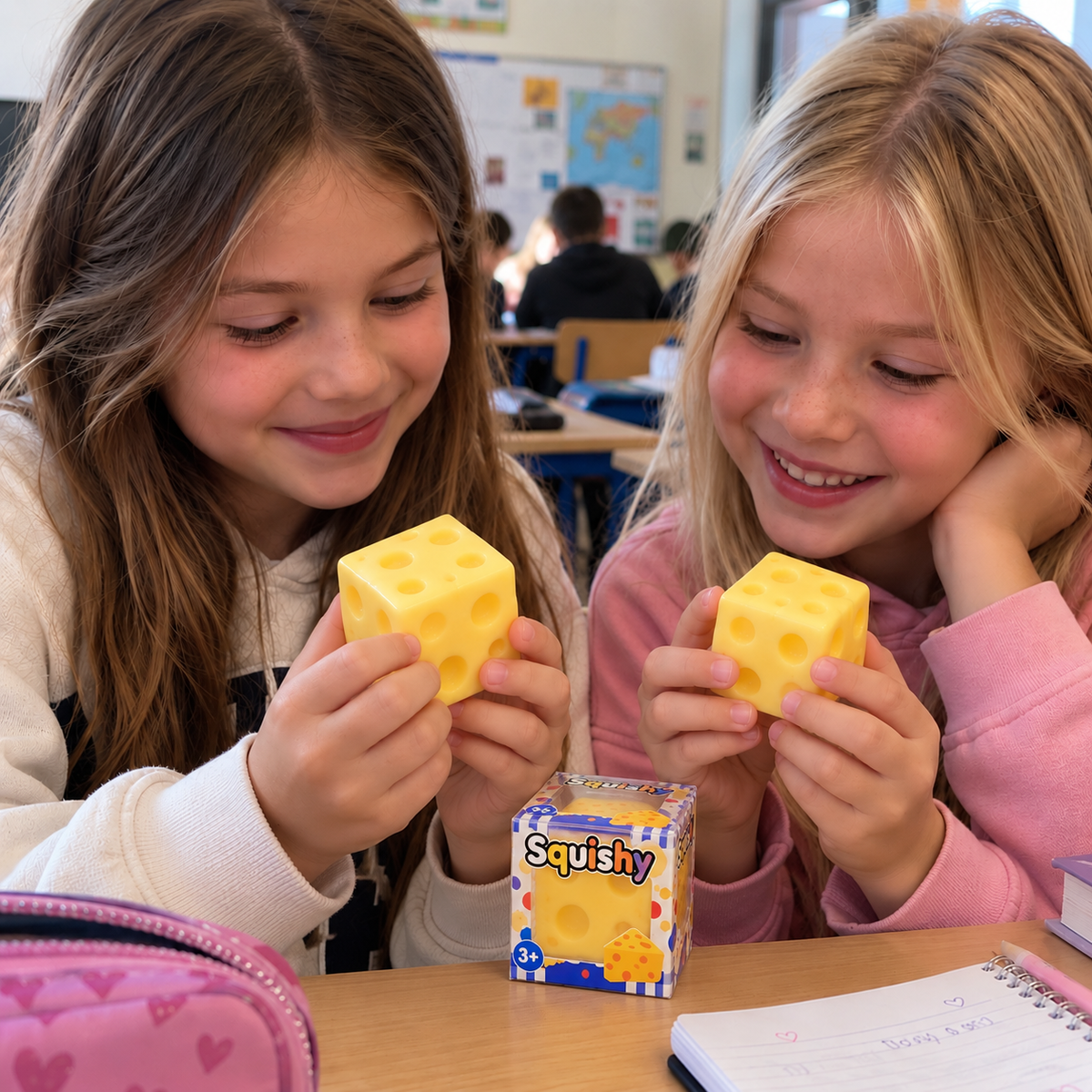 NSG Gniotek Ser Cheese WAZELINOWY 5x5cm Squishy – oryginalny gniotek antystresowy | Gniotek Sklep
