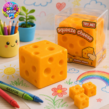 NSG Gniotek Ser Cheese XL 8x8cm Squishy – oryginalny gniotek antystresowy | Gniotek Sklep