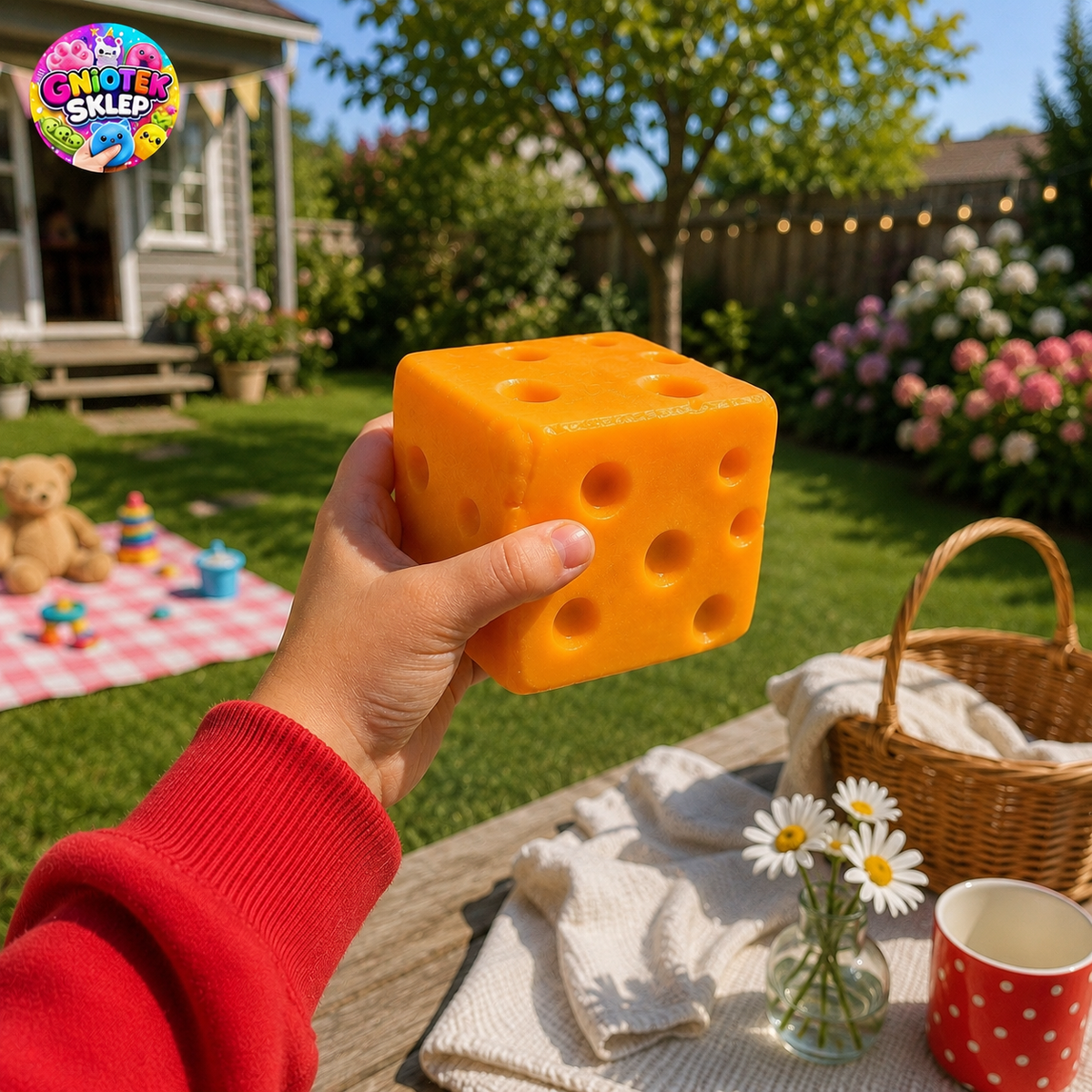 NSG Gniotek Ser Cheese XL 8x8cm Squishy – oryginalny gniotek antystresowy | Gniotek Sklep